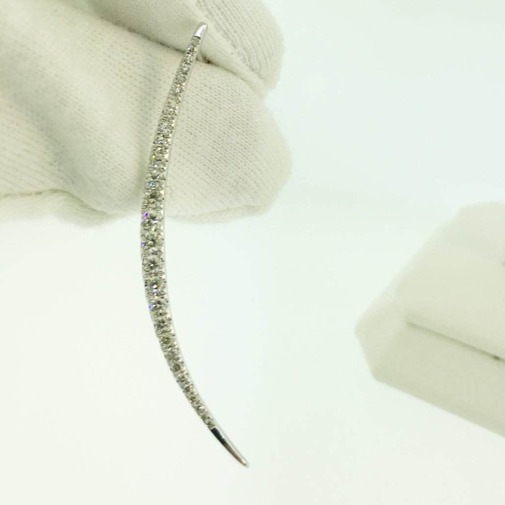 fine jewelry, diamonds, crescent shape, dangle